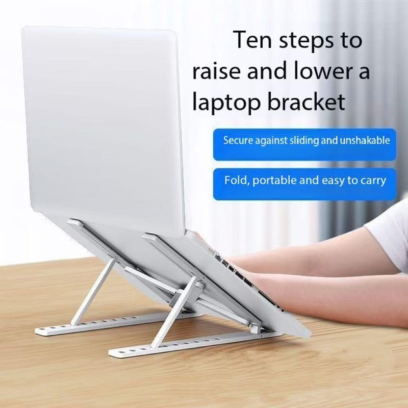 Adjustable Laptop Stand for Desk, Foldable Portable ABS + Silicone Notebook Holder, Ventilation Cooling Laptop Stand, for 10-17 Inch Laptops and Tablets(White)
