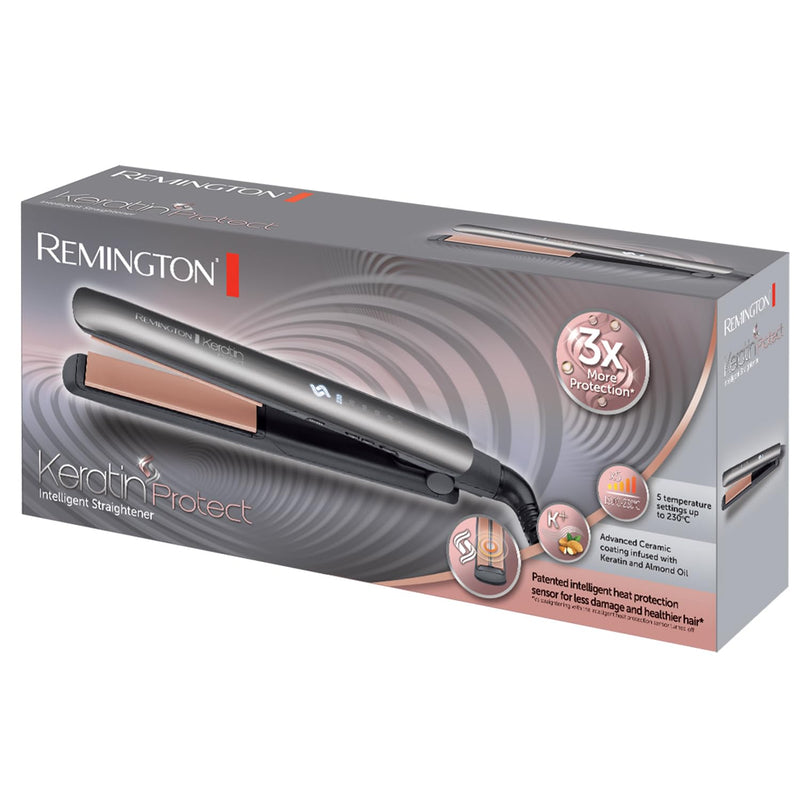 Remington Keratin Protect Intelligent Hair Straightener, S8598 | Heat Sensor Measures Moisture and Adapts Temperature, Plates Infused with Keratin and Almond Oil