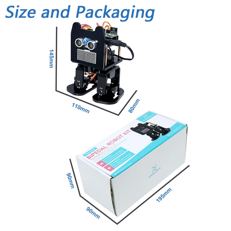 Freenove Bipedal Robot Kit for Raspberry Pi Pico W (Included) (Compatible with Arduino IDE), LED Matrix Expressions, Obstacle Avoidance, Colorful Lights, Buzzer, Speaker, App with Raspberry Pi Pico W