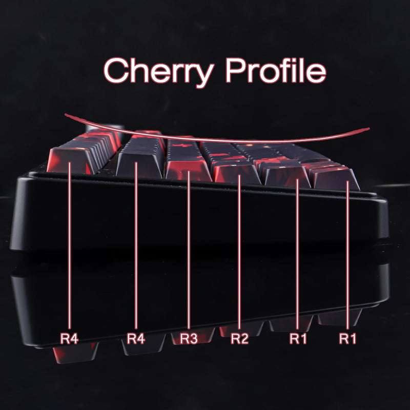 JOMKIZ Maple Leaf PBT Shine Through Keycaps 133 Key for Mechanical Keyboard | Cherry Profile, Side Print Characters, Dye Sublimation, Compatible with 60% 65% 75% 100% Keyboards, Backlight Compatible