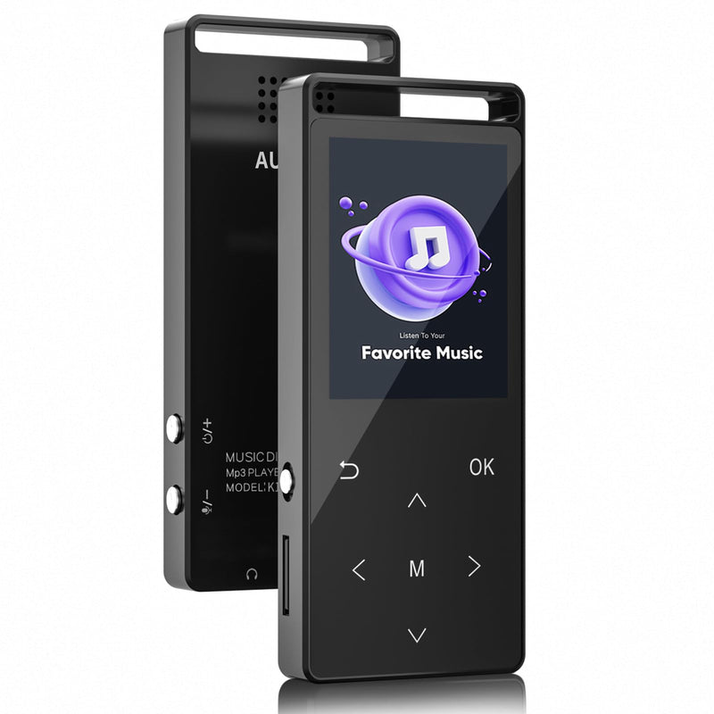 MP3 Player, 128GB MP3 Player Bluetooth 5.3, Built-in Speaker to Restore High-Fidelity Sound Quality, with FM, One-Click Recording, Wire Controlled Headset, Easy to Carry, for Sports