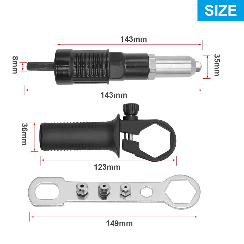 Pop Rivet Gun Tool Rivet Drill Attachment Power Drill Tool Kit Cordless Rivet Gun