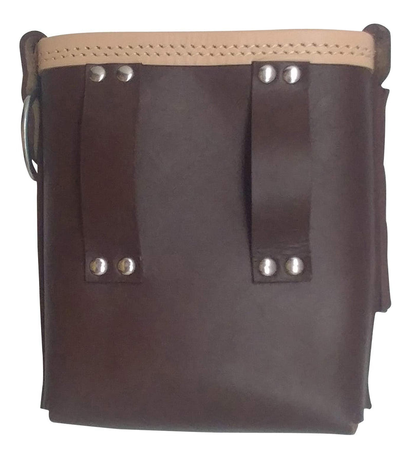 3850-CHOC Bolt Bag with Spud Wrench Holder and Snap Holder | Ironworker Bolt Bag, Medium Size | Premium, Ultra Durable Buffalo Leather | Commercial Grade Sliding Tool Belt Accessory