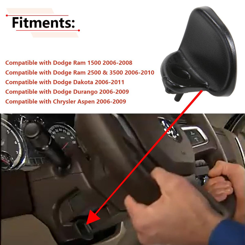 RLB-HILON Steering Column Tilt Lever Release Knob Compatible with Ram 1500 2500 3500 Dakota Durango, for Chrysler Aspen, for 05057368AA 05057368AB 05057368AC