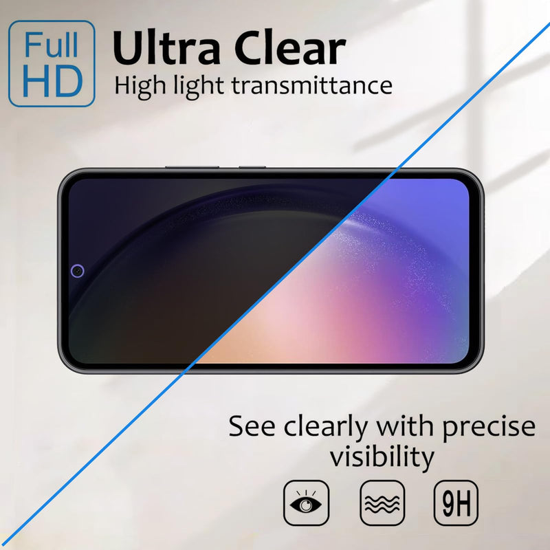 【2+2 Pack】 Privacy Screen Protector for samsung galaxy A54 5G 9H Tempered Glass Anti-Spy Private Film Compatible for Samsung A54 5G and (2 Pack) Camera Lens Protector