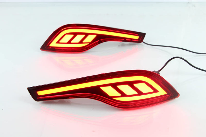 Red LED Rear Bumper Reflectors Fog Brake Rear bumper lights Tail Light Lamps Kit for 2019 2018 2017 Honda CRV CR-V Accessories (Two Functions)