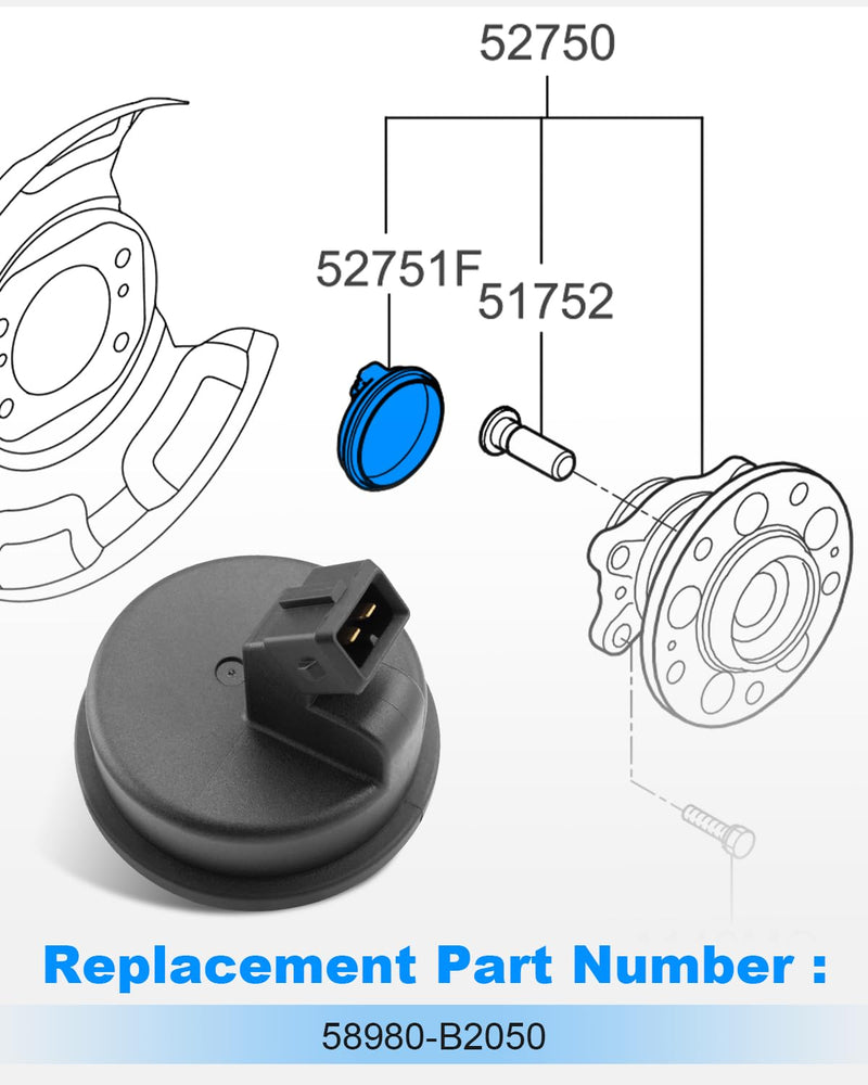 58980-B2050 Rear Hub Bearing ABS Speed Sensor Fit for Kia Soul EV 2014-2019