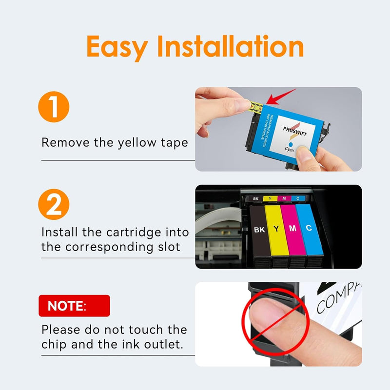 Remanufactured Replacement for EPSON 232 232XL Ink Cartridges | Compatible with XP-4200 WF-2950 XP-4205 WF-2930 Printer Ink Cartridges Combo Pack (4Pack Black, Yellow, Magenta, Cyan)