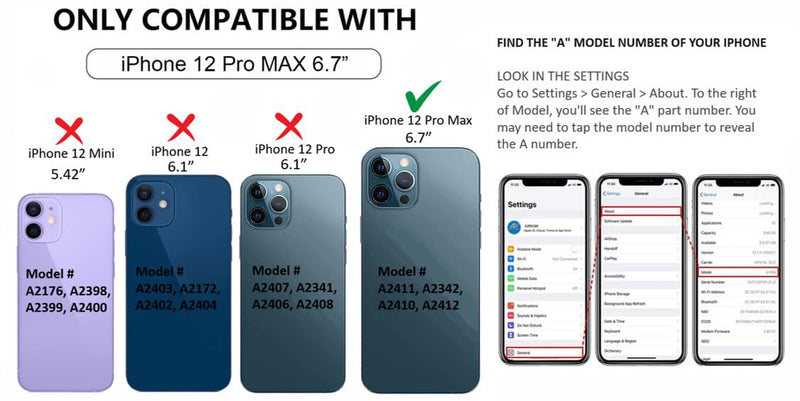 2X Set/6 PCS Back Rear Camera Lens Glass Replacement Kit with Adhesive Pre-Installed Fit for iPhone 12 Pro Max 6.7" + Repair Tools + Installation Guide Manual