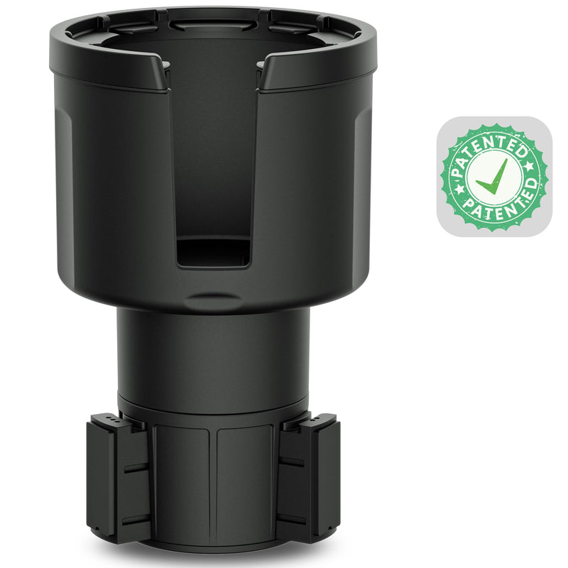 [Patented & Upgraded] Car Cup Holder Expander - Adapter Holds: Hydro-Flask, Yeti, Nalgene, Owala, Large (32 40 oz) Water Bottles - Adjustable Expandable Insert Extender – Universal 18-40oz (Standard Base) Black