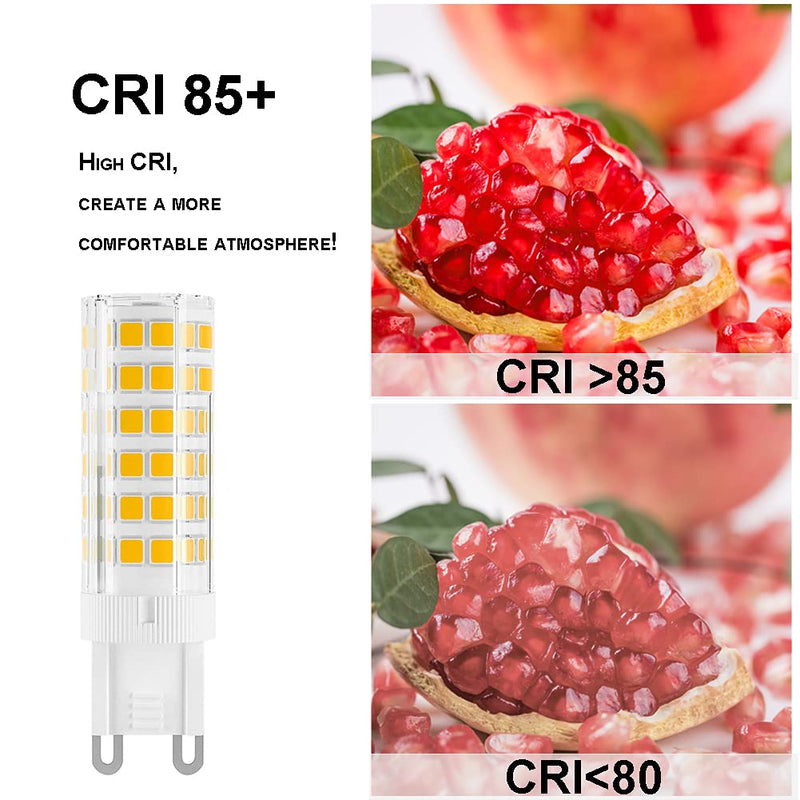 G9 LED Bulb 7W, 60W G9 Halogen Bulb Equivalent, 650LM, AC 100V-240V, Daylight White 6000K, Non-Dimmable G9 Bulbs for Home Lighting, 12-Pack 7w 6000k Daylight White