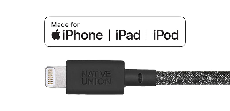 Native Union Night Cable - 10ft Ultra-Strong Reinforced [MFi Certified] Durable Lightning to USB-A Charging Cable with Weighted Knot Compatible with for iPhone 14, iPhone 13 and Earlier (Cosmos) Cosmos