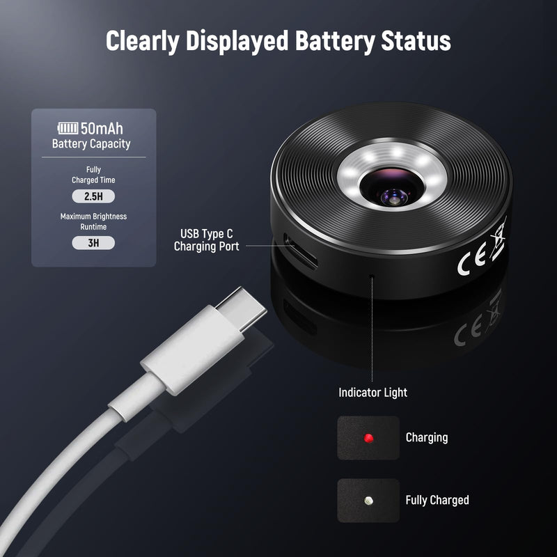 NEEWER 45X Phone Microscope Only for 17mm Thread Backplate, Rechargeable Close Up Zoom Lens w 50mAh Battery, LED Light, Type C Cable Compatible with iPhone Samsung Cage with 17mm Lens Adapter, LS-32