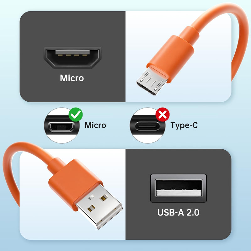 Uogw Charging Cable for Ring Enabled Video Doorbell (Released in 2020) 2/3/3 Plus/4, Ring Video Doorbell Pro/Plus,Camera Battery Charging Cable,1.6FT Durable Short Fast Charge Power Cord -2 Pack