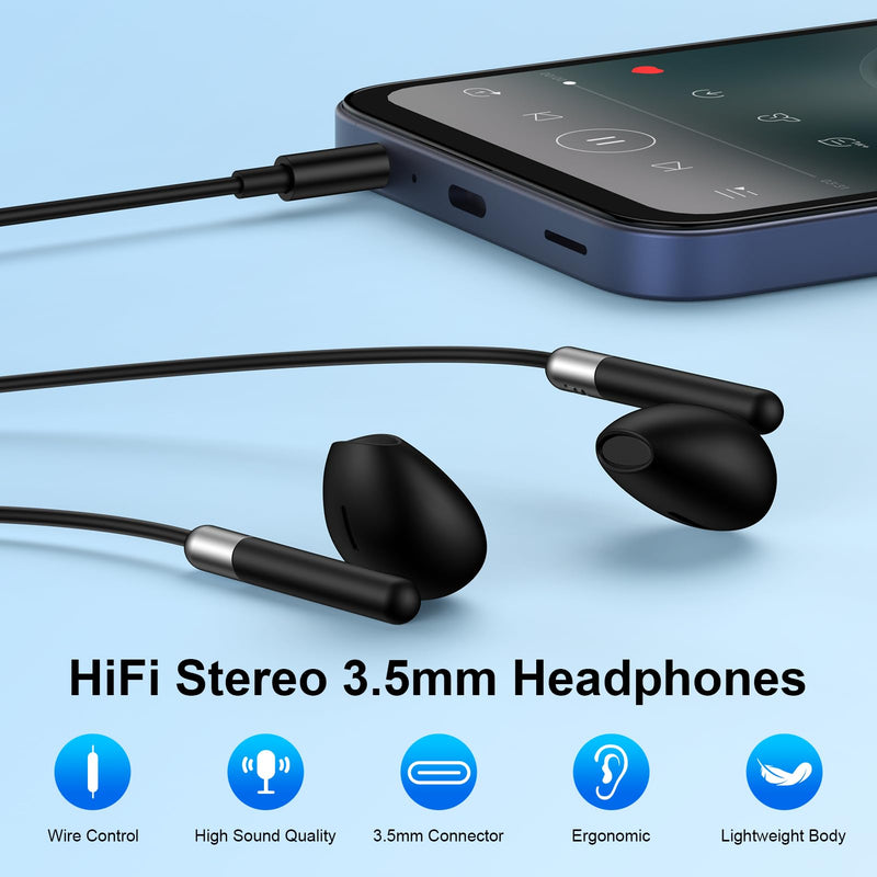3.5mm Wired Headphones for Moto G Stylus 5G/G Power/G Play 2024 2025 2026 | G 5G 2026,G84,G17,G56, Computer Laptop Headphones 3.5mm Wired Earbuds Earphones for 3.5 MM Jack Ear Buds for Computer Laptop Black