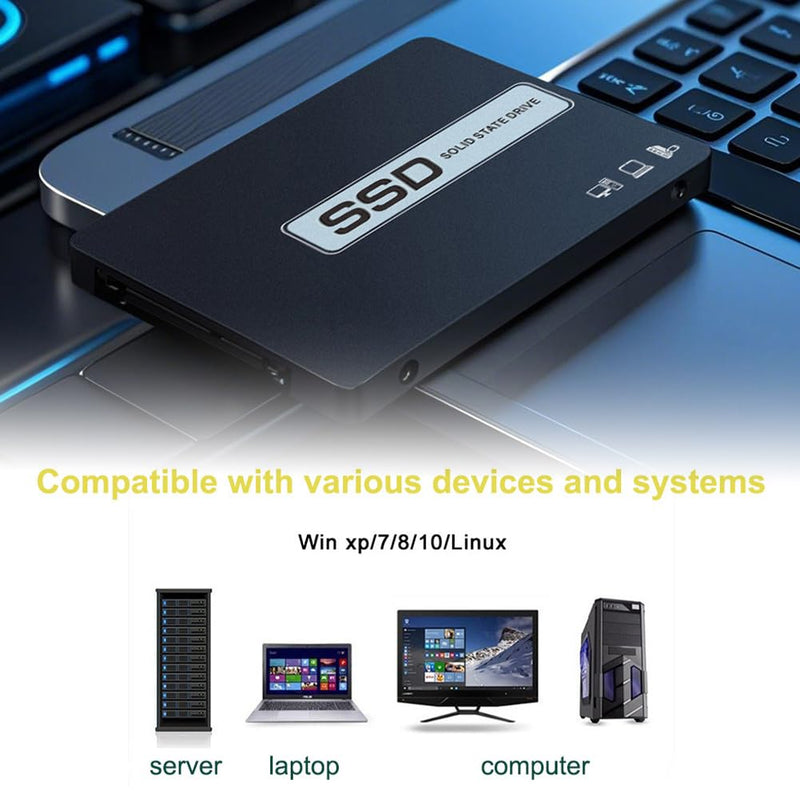 128GB 2.5" SSD SATA III Internal Solid State Drive, 550MB/s Read with 3D NAND Flash for Laptop & Desktop PC Upgrade