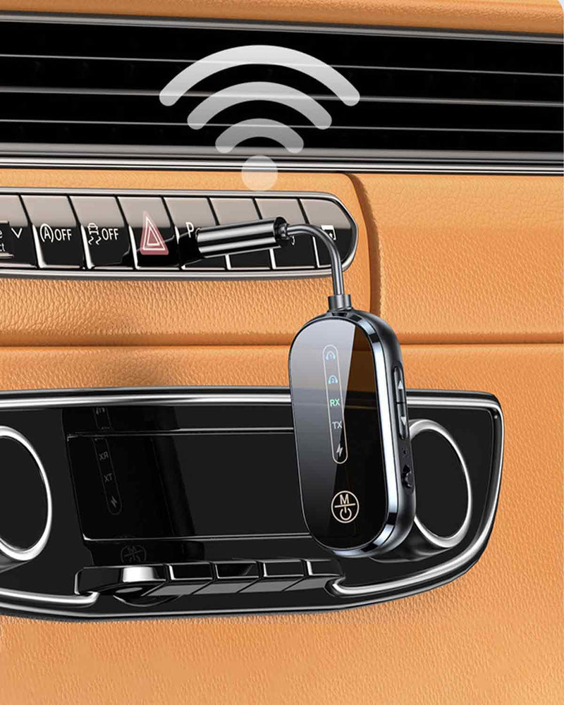 Bluetooth 5.5 Audio Adapter Transmitter Receiver Wireless Audio Adapter for Travel TV Car Home Stereo Black