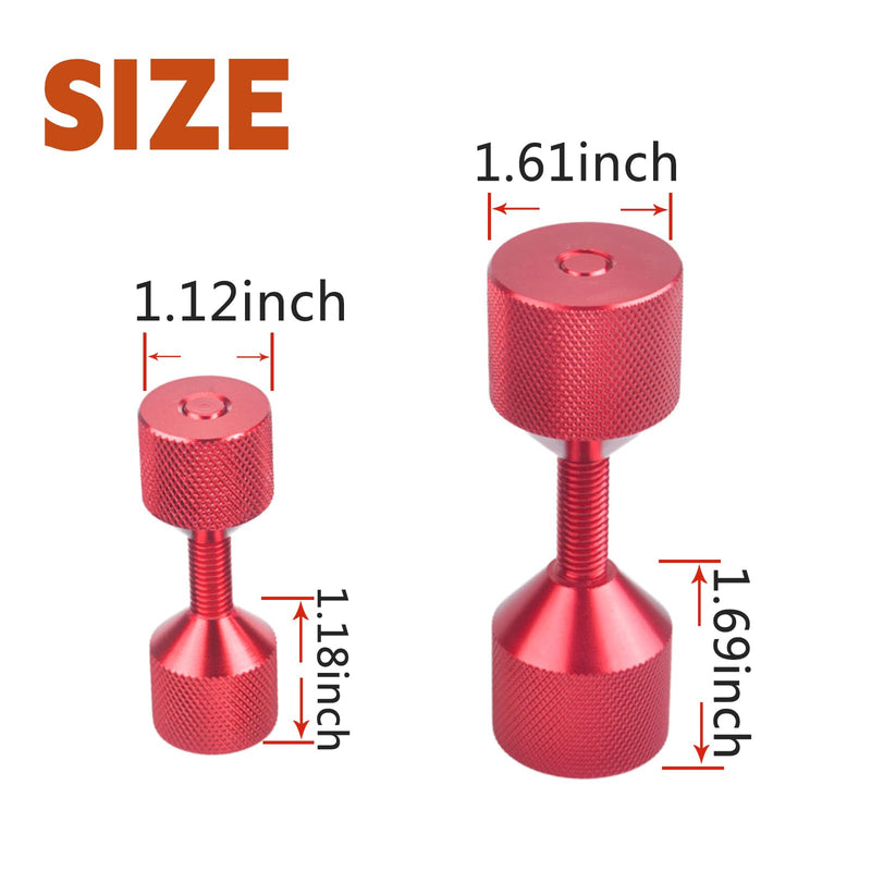 Flange Two Hole Alignment Pins - 1-1/8" and 1-5/8" Detachable Double Hole Pins Aluminium Red 4 Pcs Red without Built-In Level