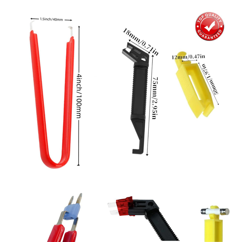 Relay Puller Pliers, Fuse Puller Pliers, 4-Pack Automotive Relay Fuse Puller Tool, FMM Fuses Puller Tool, Vehicles Battery Terminal Remover