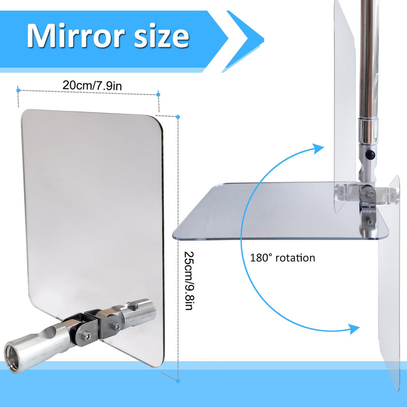 Under Vehicle Inspection Security Mirror – Large Under Car Search Mirror Couple to 3/4-in Extendable Threaded Poles for Check on Checkpoints, Airports, Hotels, Clubs, Police Sheriff and Milita Base 1