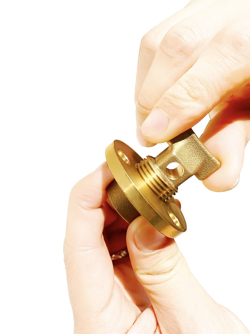 Boat Garboard Drain Plug - 1/2" NPT Thread,Solid Brass Drain Plugs commonly Used in Boat Hulls 2pcs