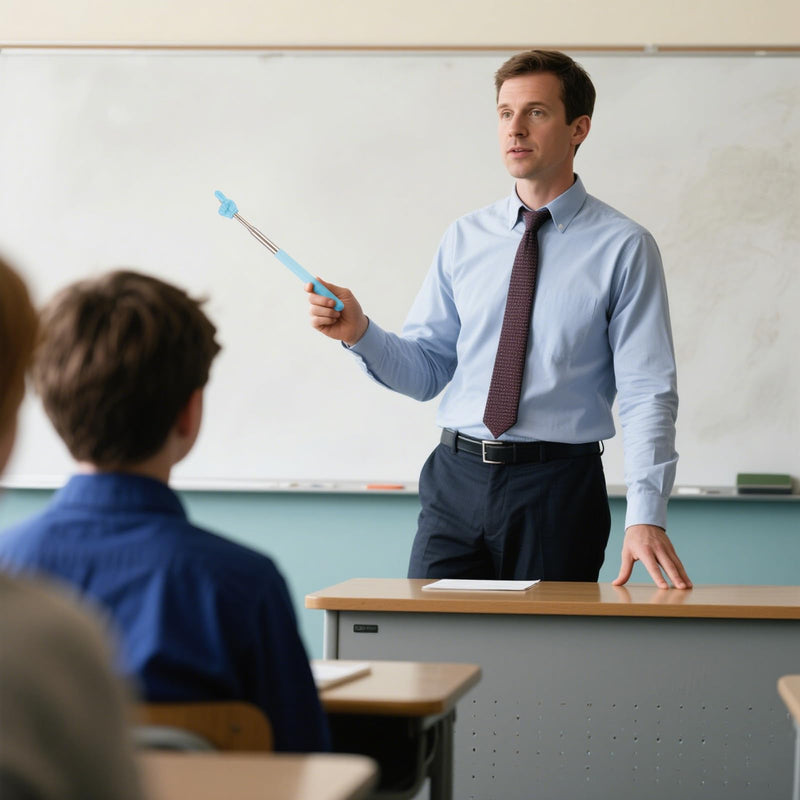 10 Pack Telescopic Teacher Pointer Stick, Retractable, Stainless Steel, Finger-Shaped, 8.46 to 27.35 Inches, for Whiteboard and Classroom Presentation (Colors) Colors