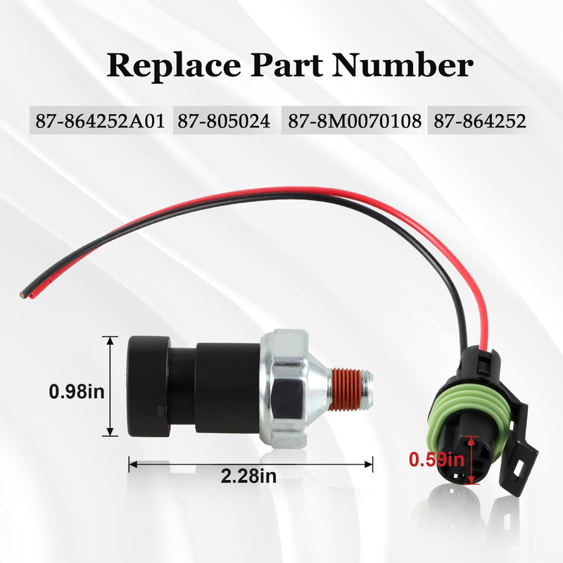 Oil Pressure Fuel Pump Pressure Shut Sensor Switch Compatible with Mercruiser (Quicksilver) 4.3L 5.0L 5.7L 305 454,7.4L 8.2L 502 v8 Engines Replace#: 87-864252A01