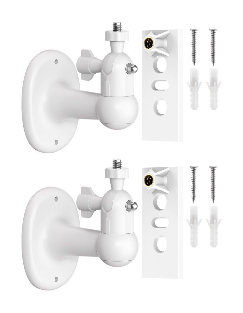 2-Pack Ring Camera Wall Mount, 360° Adjustable Indoor Outdoor Security Camera Bracket Compatible with Ring Spotlight Cam Plus/Pro/Battery & Stick Up Cam for Wider Coverage and Flexible Viewing White