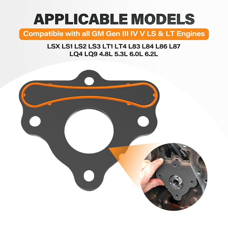 Camshaft Retainer Plate Gasket Steal and Bolt kit Compatible with LS Series All GM LS LT Gen III IV V Engines for LS1 LS2 LS3 4.8 5.3L 6.0L 6.2L Replaces# ARP 134-1003 12589016