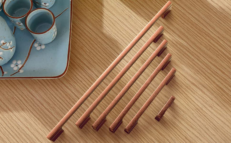 Goo-Ki 6-Park Antique Copper Drawer Handles 1-1/4 in (32mm) Hole Centers Straight Bar Pull,Antique Copper Solid Cabinet Pulls for Kitchen Cabinets and Dresser Drawers 1816-AC-32 1-1/4 in Hole Centers