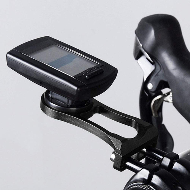 Metal Bike Computer Mount, Adjustable Out Front Bicycle GPS Bracket Holder (Black) Black