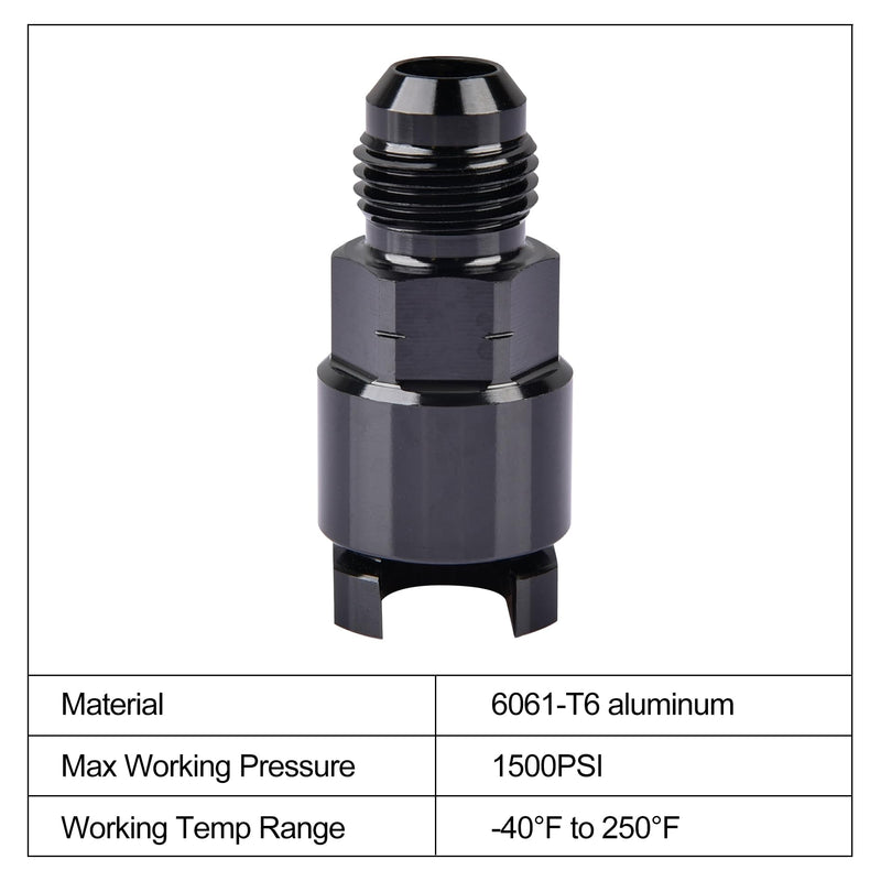 EVIL ENERGY 6AN Male to 3/8" & 5/16" Quick-Disconnect Female EFI Fuel Rail Fitting Aluminum 6AN to 3/8 & 5/16