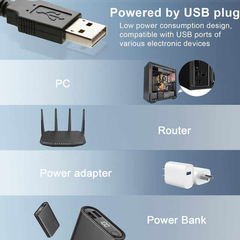 Quiet Dual 120mm USB Fan with 3-Speed Control, USB 5V Powered Cooling Case Fan, for Router TV Box Micro Computer