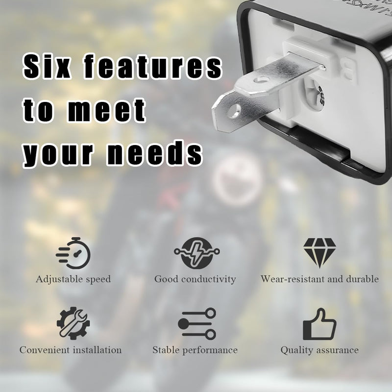 12V Speed Adjustable 2 Pin LED Flasher Relay, Electronic Flasher Relay Replacement Hazard Warn Flasher Relay, 2-Pin Hyper Flash Relay Fix Car Motorcycle LED Turn Signal Light (Black) Black/1PCS