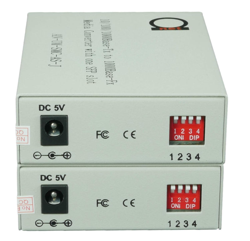 Single Mode LC WDM Single Fiber Bi-Di Gigabit Media Converter - Built-in Fiber Module 20km (12.42 Miles) - to UTP Cat5e Cat6 10/100/1000 RJ-45 - Auto Sensing Gigabit or Fast Ethernet Speed -1 Pair