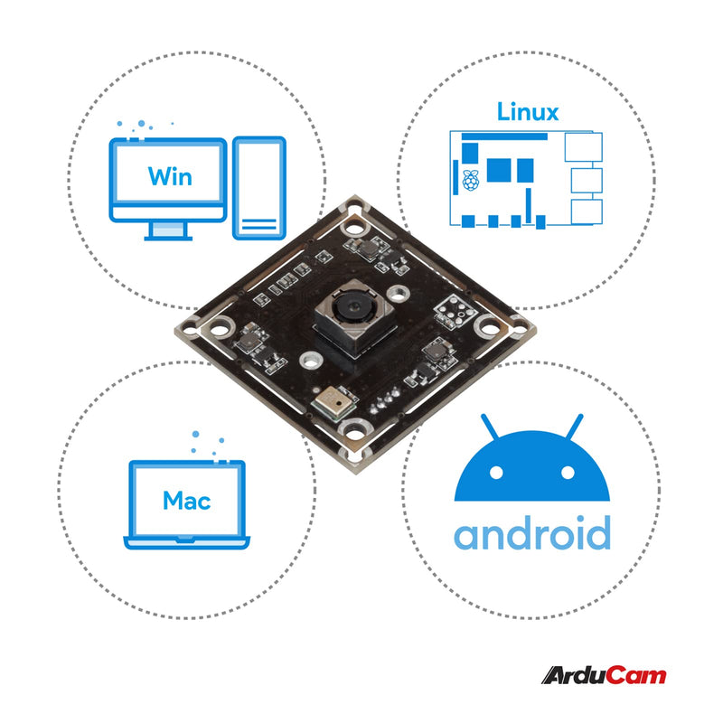 Arducam 8MP IMX179 Lightburn Camera, Autofocus Webcam with Microphone, Ultra HD Embedded USB Cam for Raspberry Pi, Windows, Linux, Android, Mac OS 8MP IMX179 AF
