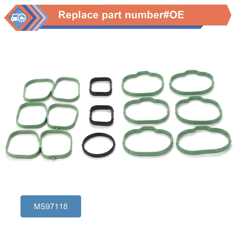 ZONFANT Intake Manifold Gasket Set Compatible with 2007-2012 Ford Edge Flex Fusion Taurus Taurus X, 2007-2015 Mazda 6 CX-9, 2007-2012 Lincoln MKS MKT MKX MKZ, 2008-2009 Mercury Sable, Replace#MS97118