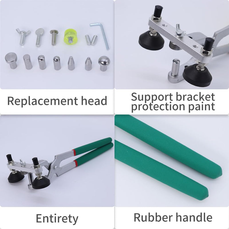 Paintless Dent Repair Kit Fender Edge Plier Heavy Duty Car Door Panel Dent Puller Fix Tool Metal Crimp Vise Auto Fender Panel Leaf Edge Pliers Repair Tools Green- Pliers