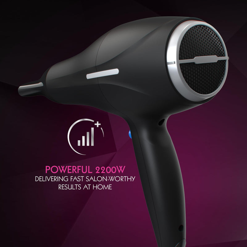  [AUSTRALIA] - Wahl Ionic Smooth Hairdryer,Cool Shot Button, 3 Heat and 2 Speed Settings, Quick Dry Airflow, Fast Drying, Reduce Static, Black