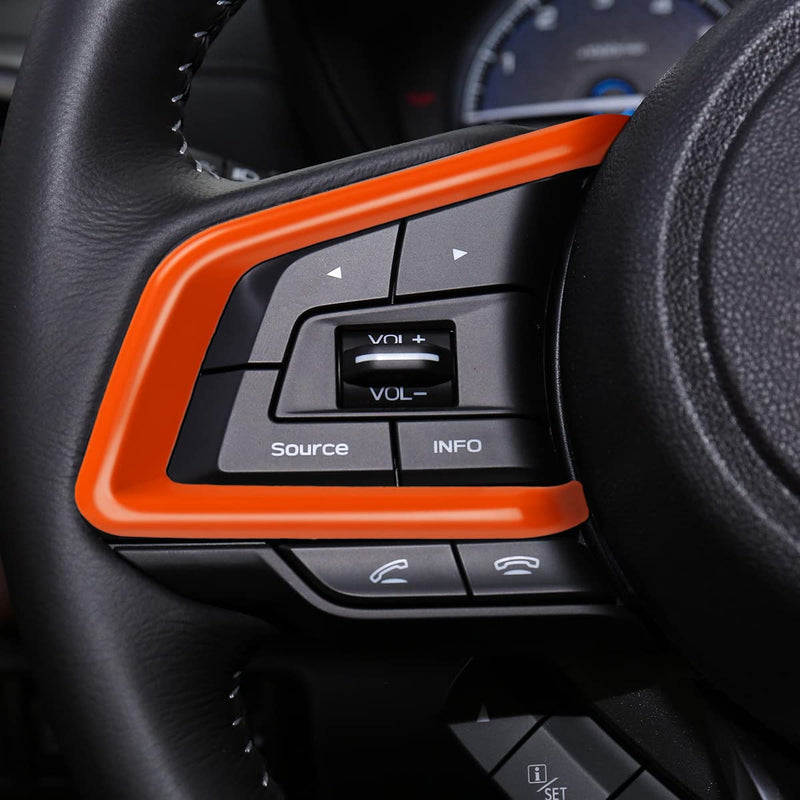 Auovo Steering Wheel Cover Trims for Subaru Crosstreck Outback Legacy Accessories 2018-2025 2026 Steering Wheel Panel Frame Covers for Subaru Impreza 2017-2026/19-26 Forester/Ascent 2018-2026 (Orange) Orange