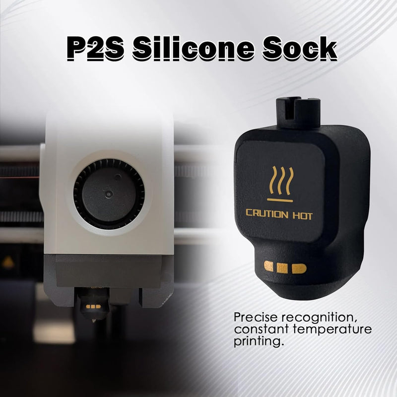 4PCS P2S/X2D/H2C/H2S/H2D Hotend Kits Silicone Socks with Identification Code 2PK 0.4mm and 1PC 0.2/0.6mm Hardened Steel Nozzles- for 3D Printer A1/A1 Mini Extruder Hot End/Printhead Heat Block 4