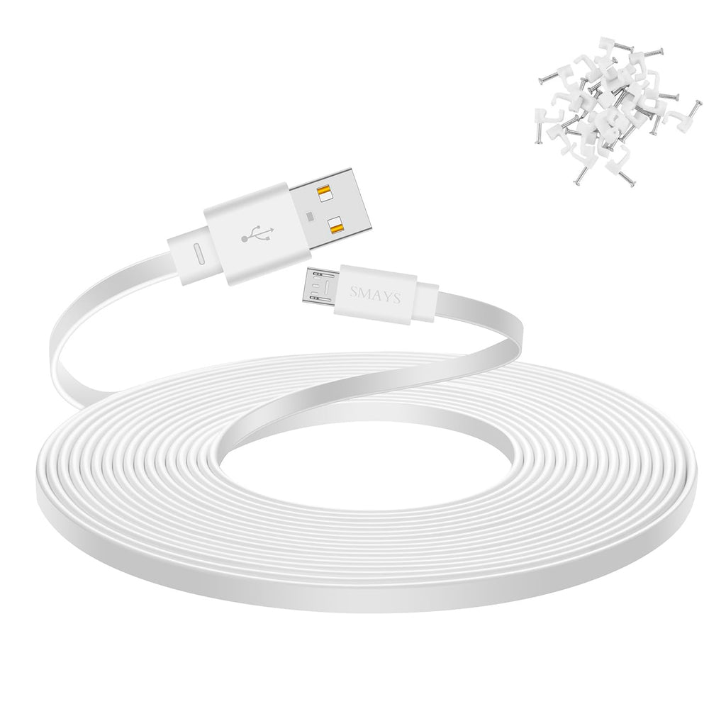 Smays 25 ft Extension Cable for WYZE Cam v4, WYZE Cam v3 and v3 Pro Security Camera, Long Micro USB Cord