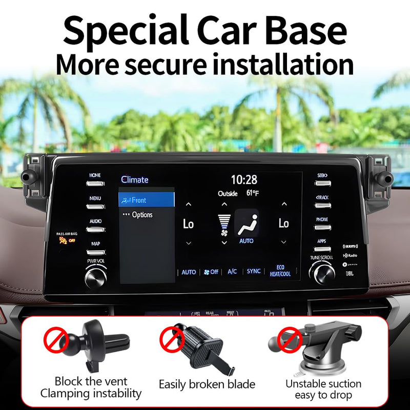Car Magnetic Phone Mount for Toyota Sienna 2021 2022 2023 2024 Auto Interior Accessories Best Cellphone Holder Fast 15W Wireless Charger Cell Phones Charging Screen Stand Dashboard Accessory