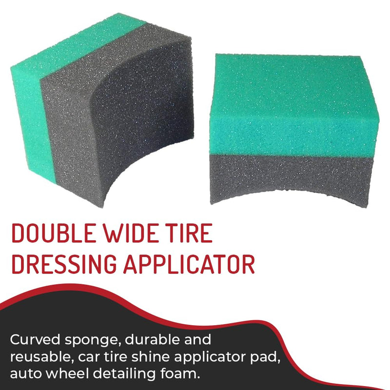 Hi-Tech Tire Dressing Applicator 12 Pack - Durable and Reusable, Contoured Tire Shine and Dressing Sponge for Your Car's Wheels