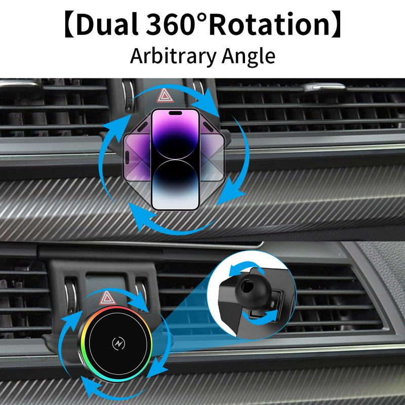 Car Magnetic Phone Mount for Audi Q5 SQ5 2018 2019 2020 2021 2022 2023 2024 Auto Interior Accessories Best Cellphone Holder Fast 15W Wireless Charger Cell Phones Charging Screen Stand Accessory