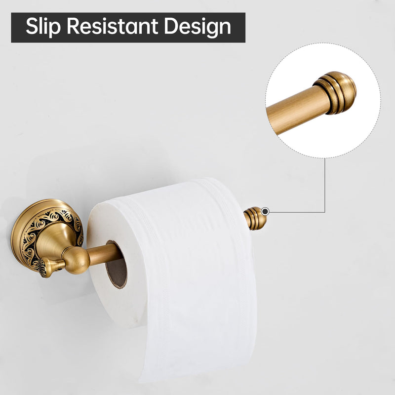 Antique Brass Toilet Paper Holder Hand Towel Ring, Brass Bathroom Accessories Set Towel Holder Toilet Paper Roll Holder, Antique Farmhouse Bathroom Hardware 2 Pieces Set Wall Mount Bronze Antique Brass
