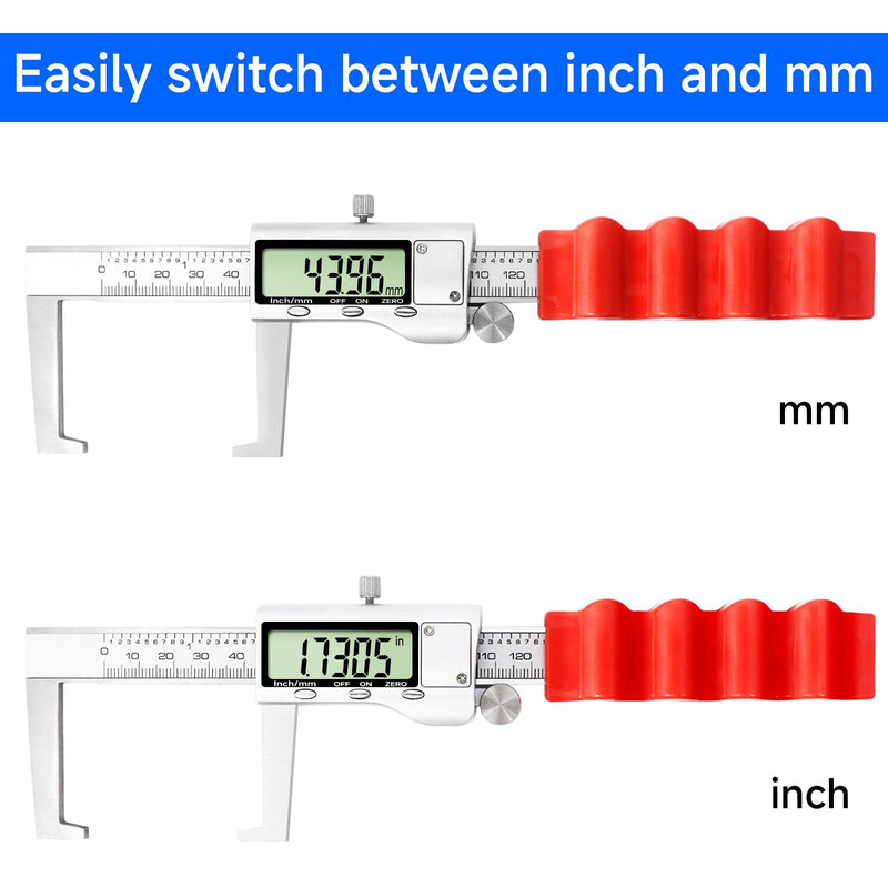 Digital Outside Groove Caliper, Disc Brake Rotor Micrometer, Digital Vernier Calipers Measuring Tool for Disc Brake, Brake Measuring Tool wtih Caliper- Inch/Metric Conversion (2 Inch/50mm)