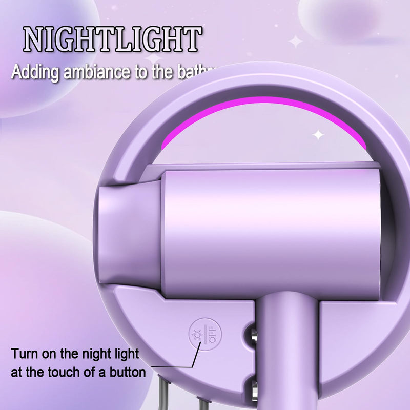 Hotel Wall Mounted Hair Dryer for Bathroom，Professional Ionic Hair Dryer Salon，Fast Drying Negative Styling Blow Dryer，Restroom Choice Blow Brush，Fast Drying.Intelligent Drying, no Heat Damage Silver White
