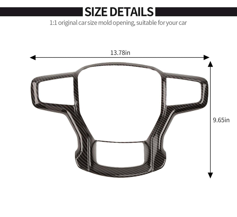 Voodonala for Chevy Silverado Steering Wheel Panel Cover Interior Steering Wheel Accessories Compatible with Chevy Silverado 1500 2019-2024 Suburban 2020+ Tahoe 2021+(1Pc,ABS,Carbon Fiber Black) Carbon Fiber Black 2019+ Model B