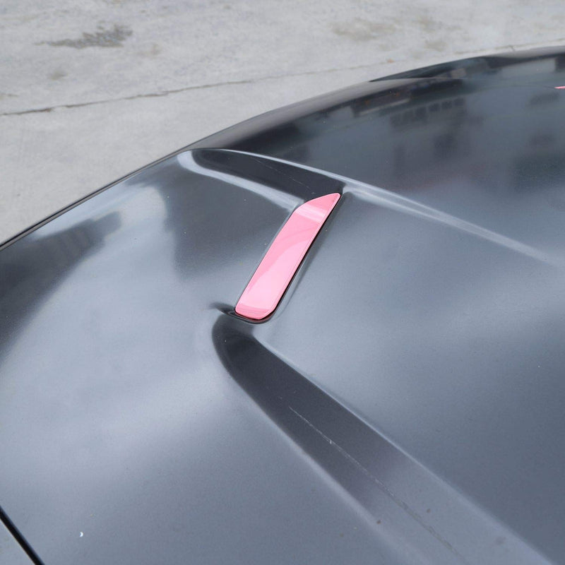 Voodonala Hood Scoop Hood Vent Air Intake Hood Air Conditioner Air Intake Outlet Trim Fit for 2015-2025+ Dodge Challenger Exterior Accessories,ABS Pink 2pcs